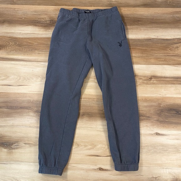 Playboy by PacSun Other - Playboy by PacSun Mens Small Charcoal Grey Fleece Jogger Sweatpants Rabbit Logo